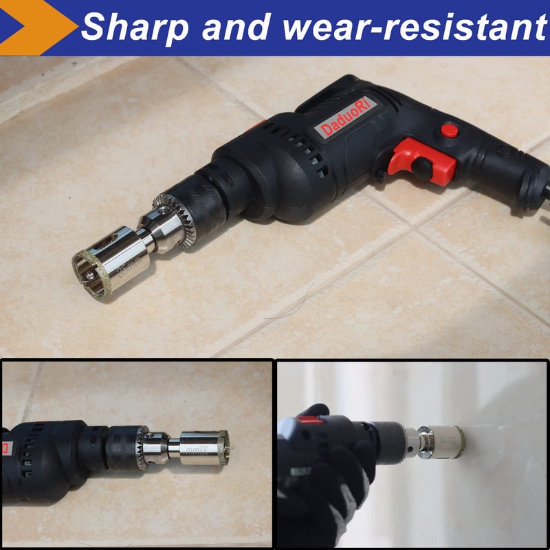 DaduoRi 2 Inch (50mm) Diamond Hole Saw with Pilot Bit  50mm Tile Hole Saw with Center Drill Bit for Marble  Granite  Ceramics Porcelain Tiles  Glass  1-1/2"" Depth of Cut for Thick Countertops - Image 5